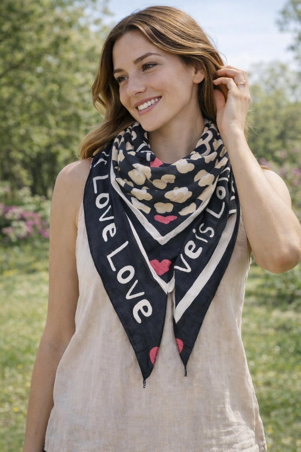 Foulard LOVE NOIR