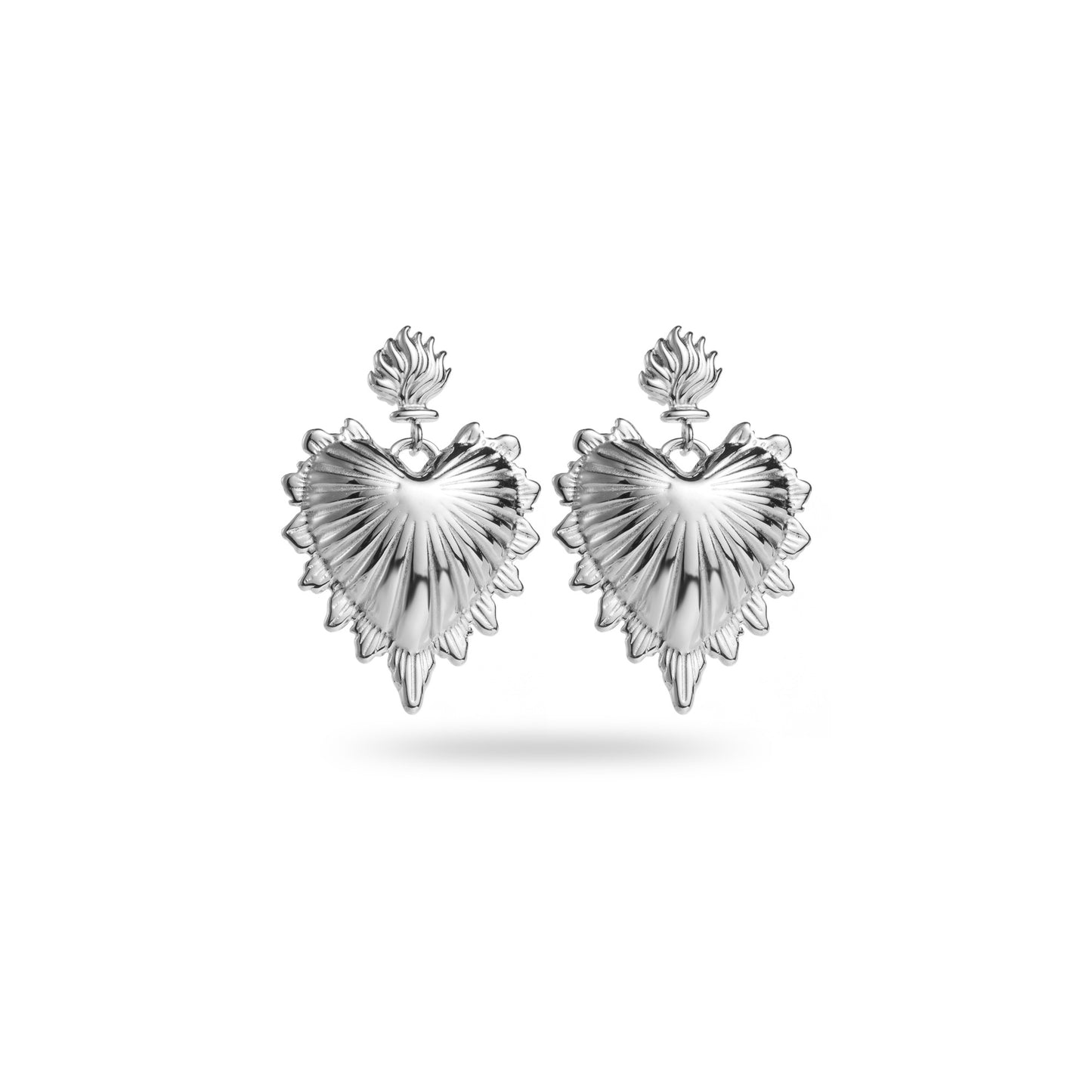 Boucles d'Oreilles Coeur Argentée