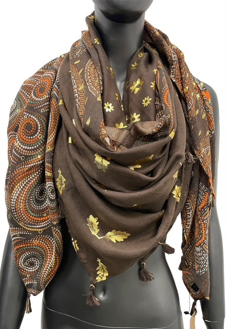 Foulard Patchwork Marron