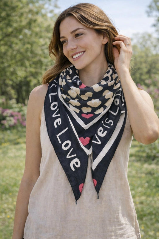 Foulard LOVE NOIR