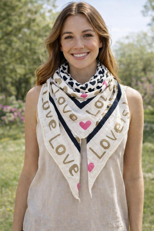 Foulard LOVE Crème
