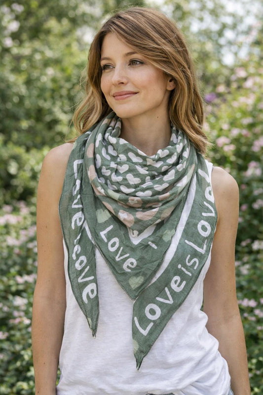 Foulard LOVE Kaki