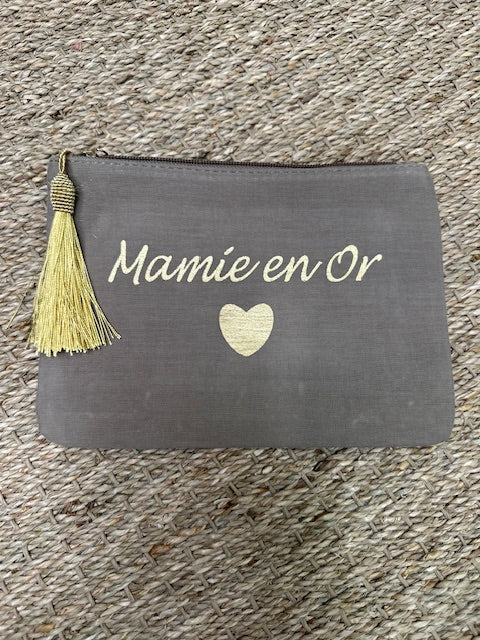 Pochette Grise Mamie en Or