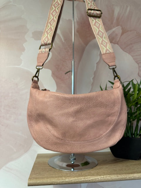 Sac Bandoulière Demi Lune Rose Clair