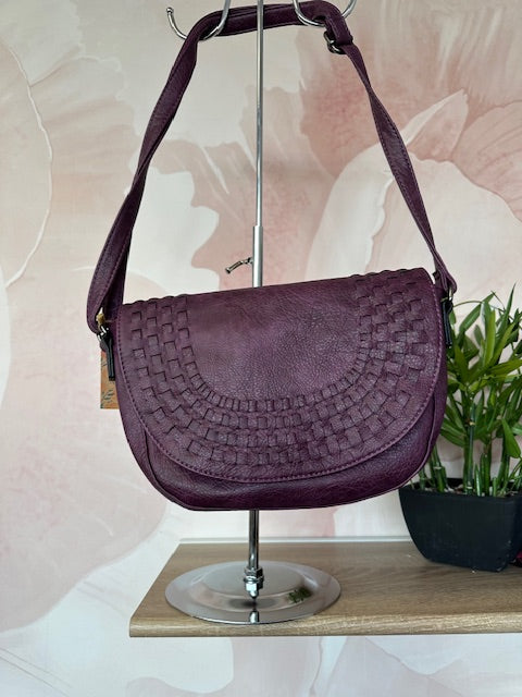 Sac Bandoulière Tressé Prune