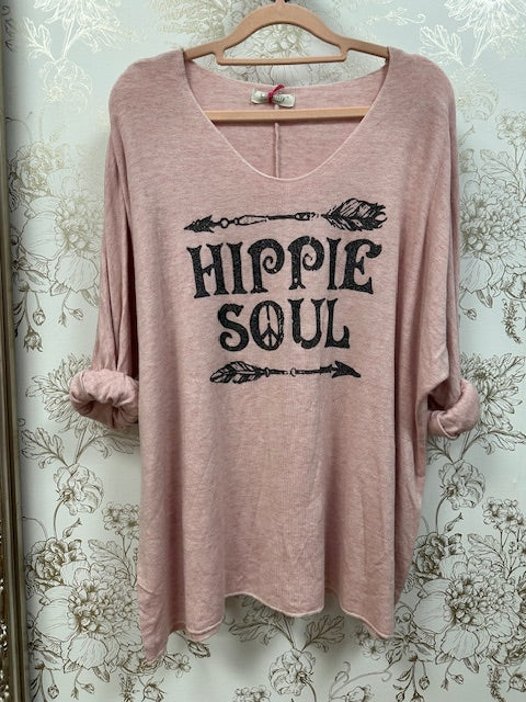 Pull Fin Rayé Hippie Soul Rose