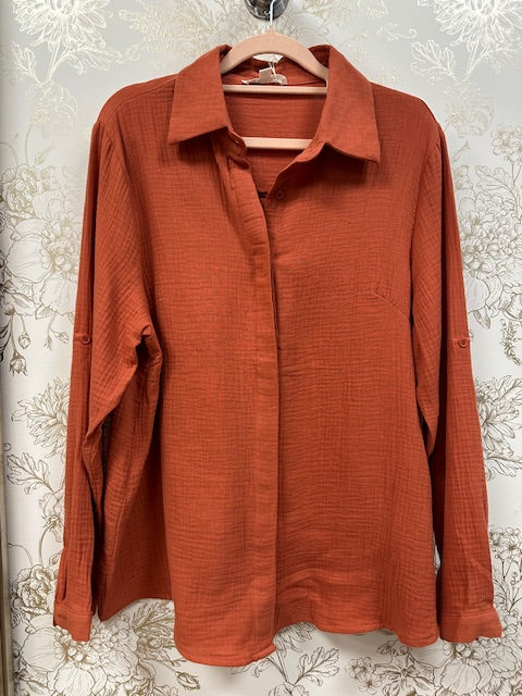 Chemise Gaze De Coton Terracotta