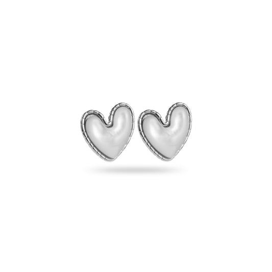 Boucles d'Oreilles Coeur Nacre