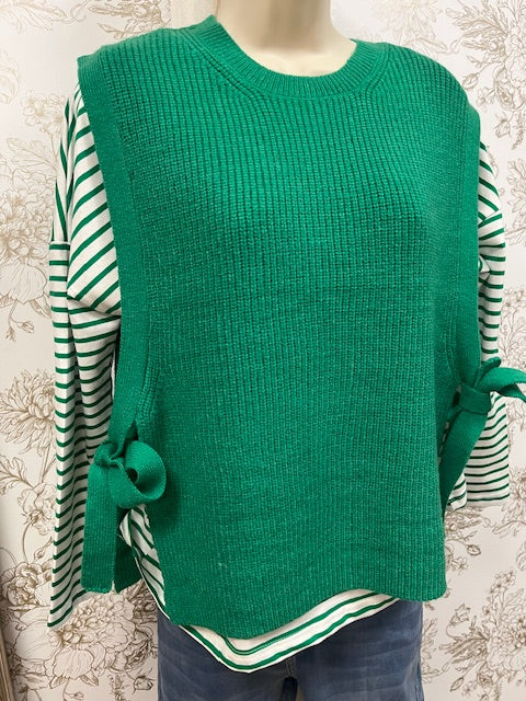 Pull Noeud  Sans Manches Vert