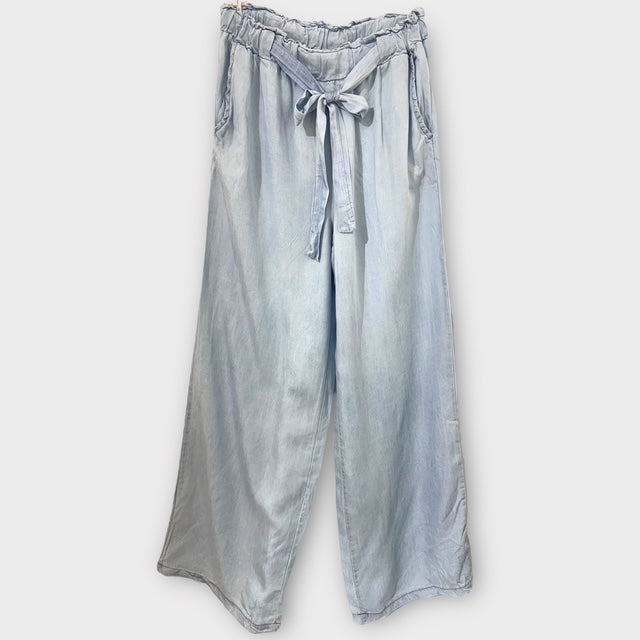 Pantalon Fluide Bleu Clair