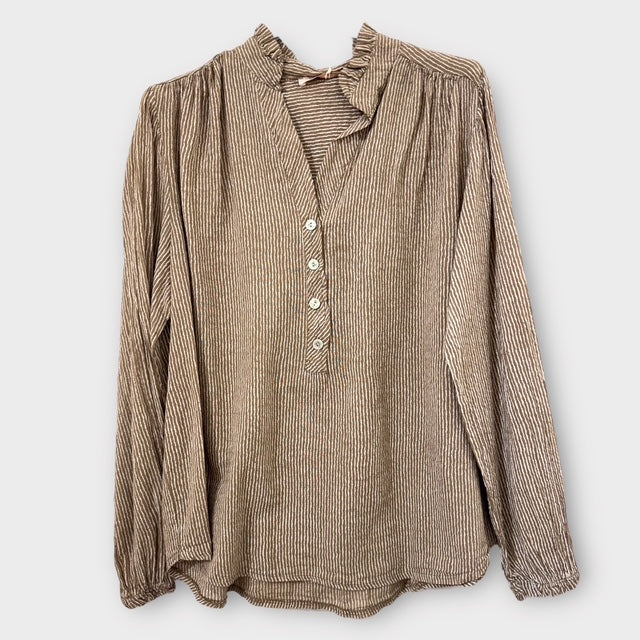 Chemise Rayée Beige