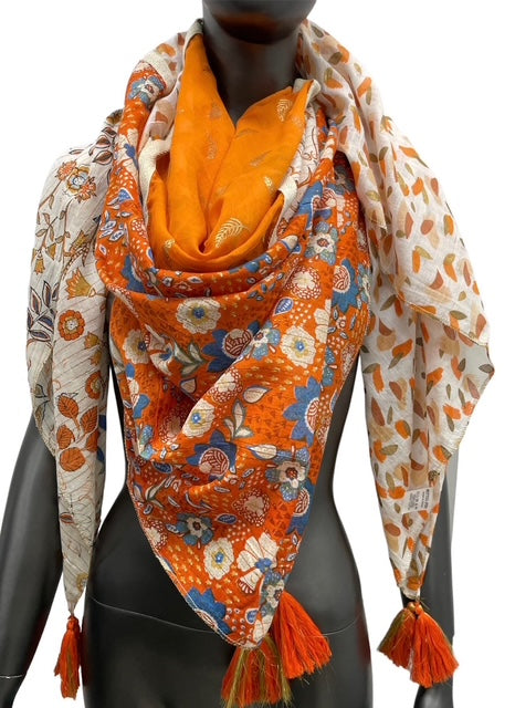 Pachtwork Orange Floral