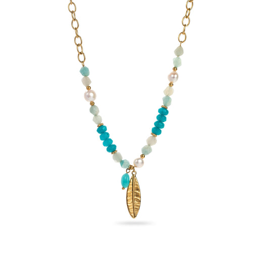 Collier Plume Turquoise