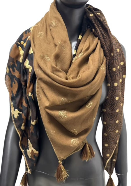 Foulard Patchwork Camel