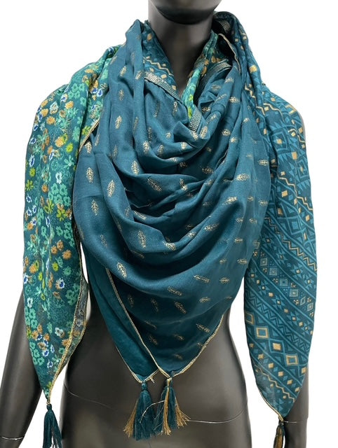 Foulard Patchwork Vert Canard