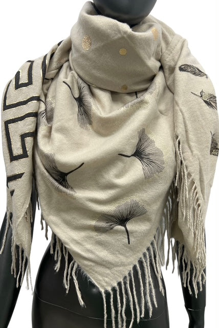 Écharpe Patchwork Crème