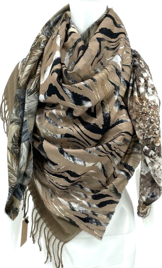 Écharpe Patchwork Taupe