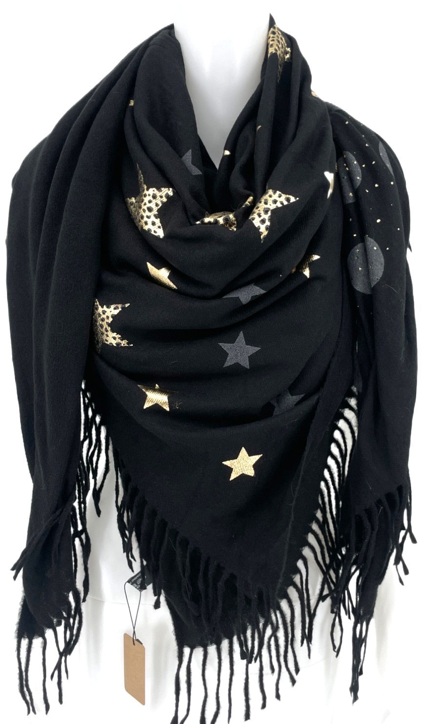 Écharpe Patchwork Noire