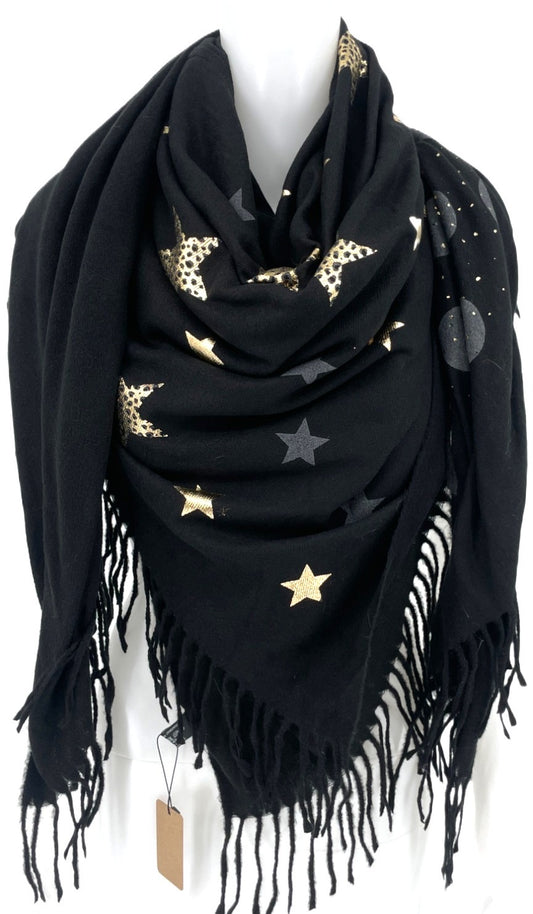 Écharpe Patchwork Noire