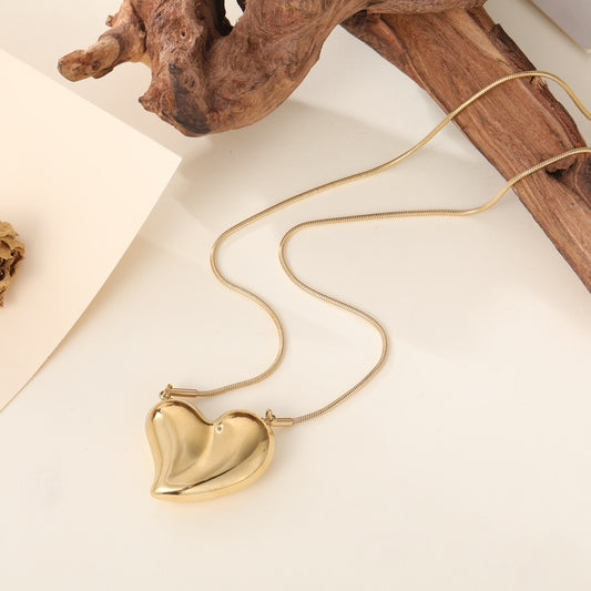 Collier Gros Cœur Doré