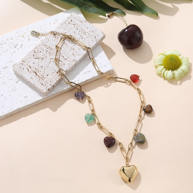 Collier Cœurs Multi