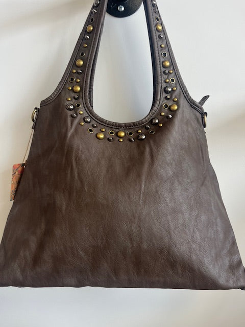 Sac à main Clouté Gris